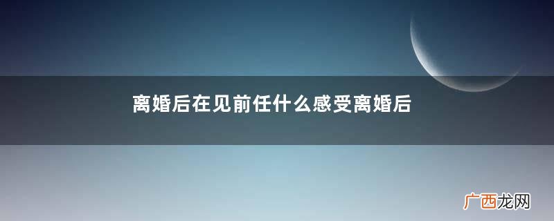 离婚后在见前任什么感受离婚后在见前任应该什么态度