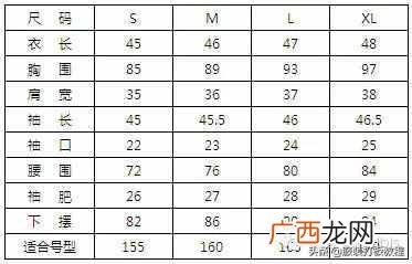 服装尺码详细参数分析 衣服的尺码l是多大号