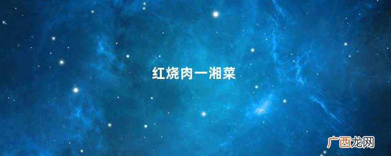 红烧肉一湘菜