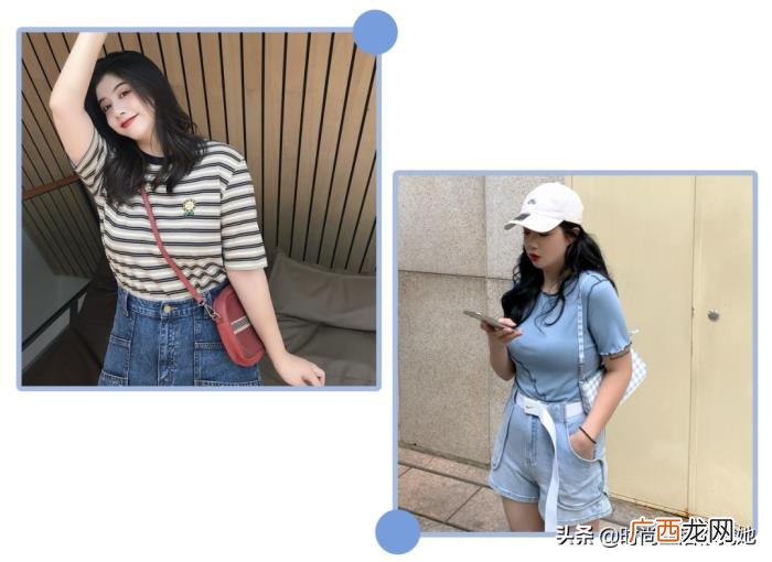 粗腿微胖女生福利短上衣+阔腿 胖女孩粗腿穿衣搭配