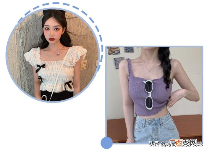 粗腿微胖女生福利短上衣+阔腿 胖女孩粗腿穿衣搭配
