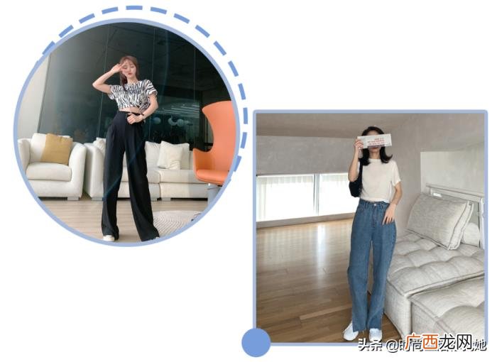 粗腿微胖女生福利短上衣+阔腿 胖女孩粗腿穿衣搭配