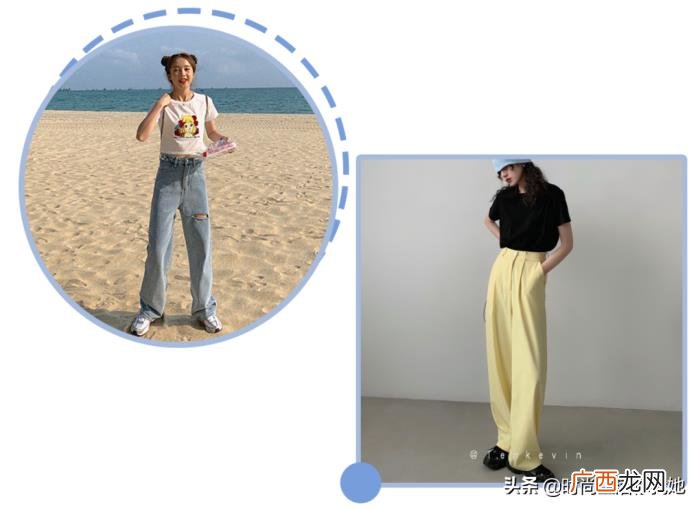 粗腿微胖女生福利短上衣+阔腿 胖女孩粗腿穿衣搭配