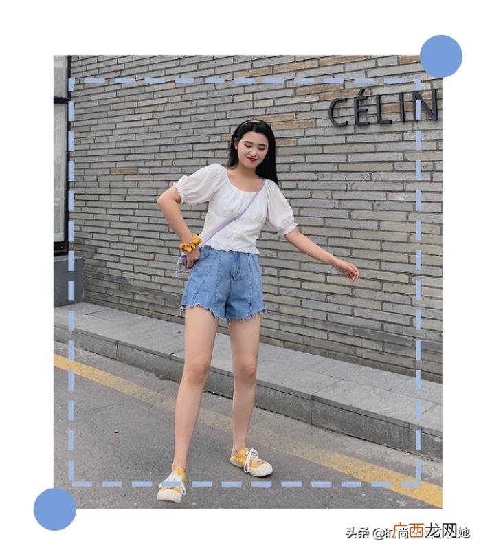 粗腿微胖女生福利短上衣+阔腿 胖女孩粗腿穿衣搭配