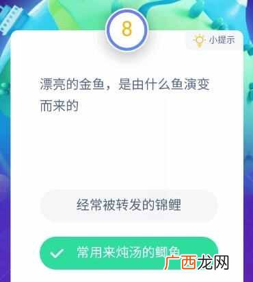 漂亮的金鱼是由什么鱼演变而来的？8月13日蚂蚁庄园答案公布