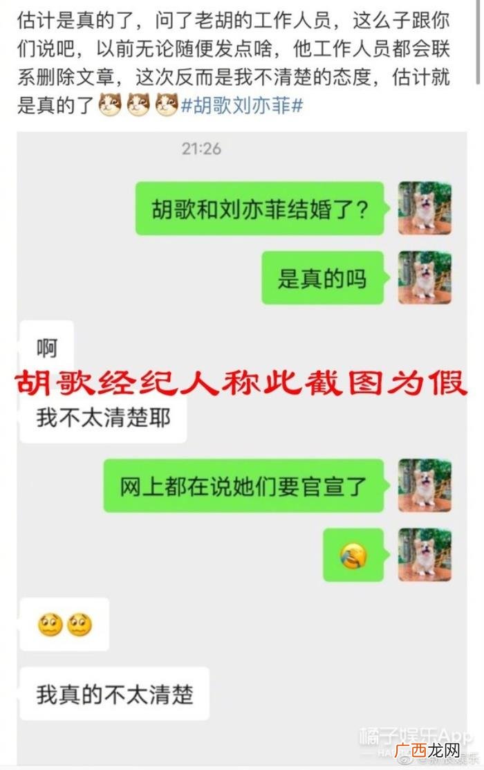 胡歌追过刘亦菲吗，网友神脑补胡歌刘亦菲恩爱糖点