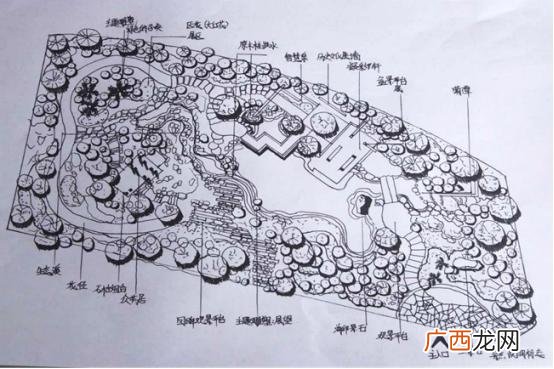 园林景观设计平面效果图 庭院绿化园林景观设计平面图