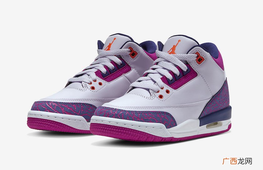 粉紫爆裂纹 Air Jordan 3谍照 女生专属配色！