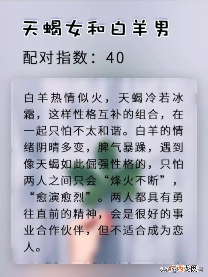 天蝎女和什么座最配，天蝎女和12星座男配对指数