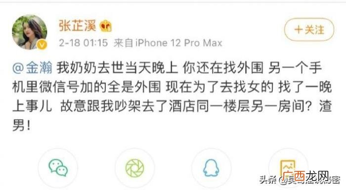 张芷溪感情，张芷溪和金瀚的感情闹剧