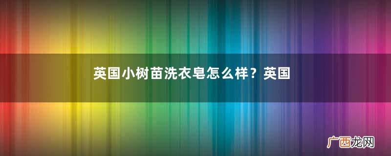 英国小树苗洗衣皂怎么样？英国小树苗洗衣皂好用吗？