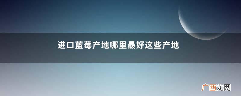 进口蓝莓产地哪里最好这些产地要知道