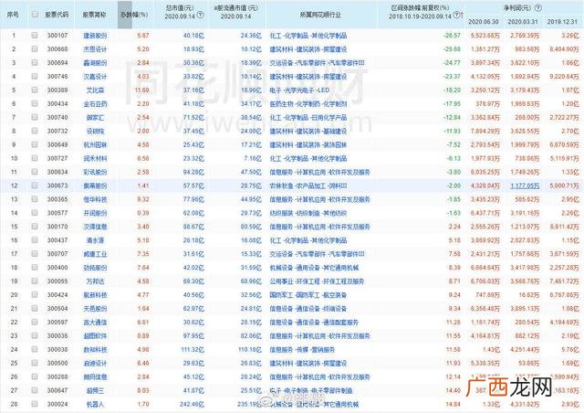 创业板股票查询,全网发行的小盘创业板股票