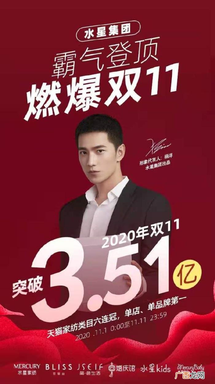 杨洋代言的品牌服装，杨洋代言品牌发布双十一战报