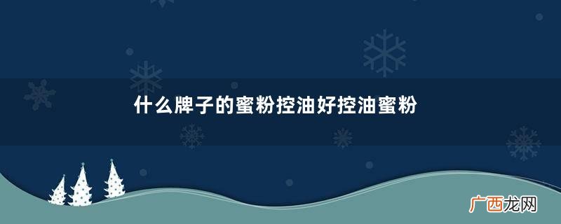 什么牌子的蜜粉控油好控油蜜粉新品推荐
