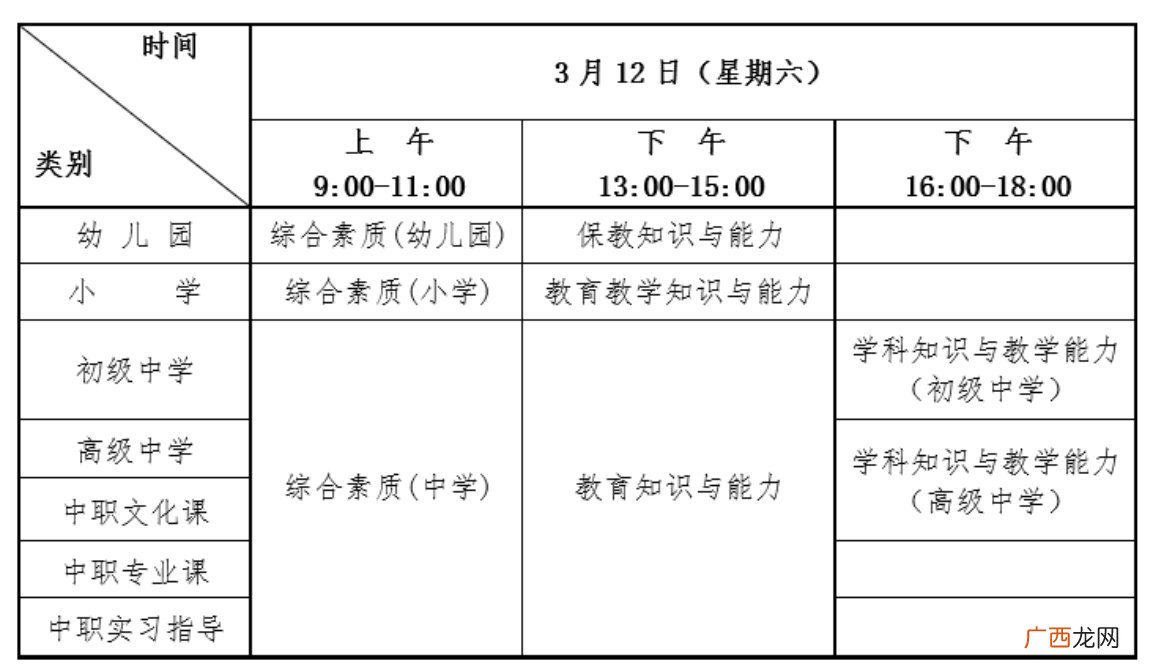 襄阳教师资格证考试时间表