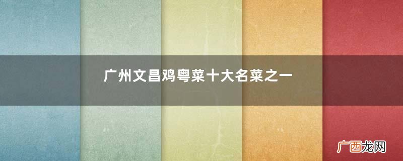 广州文昌鸡粤菜十大名菜之一
