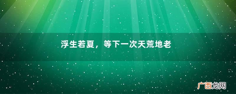 浮生若夏，等下一次天荒地老