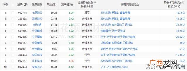 2020蓝筹股龙头 2020创业板龙头股一览表