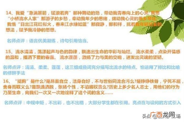 中考满分作文精彩语段35例 初中优美语段摘抄大全
