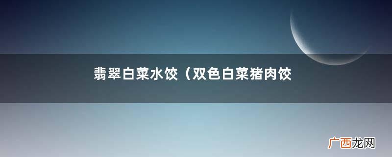 双色白菜猪肉饺子 翡翠白菜水饺