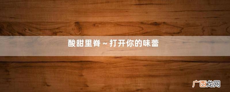 酸甜里脊~打开你的味蕾