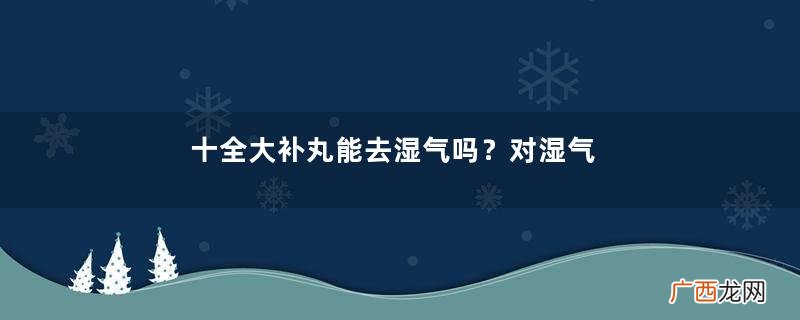 十全大补丸能去湿气吗？对湿气无效果