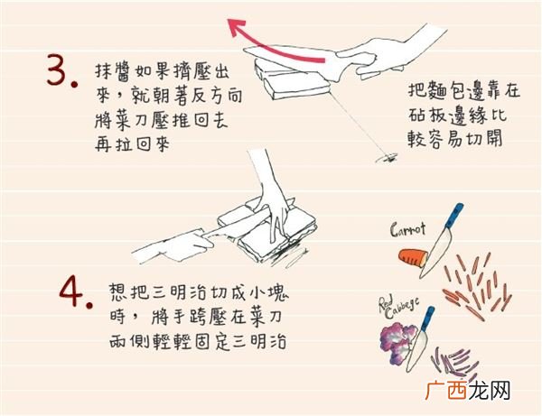 三明治怎么切热热切、来回拉