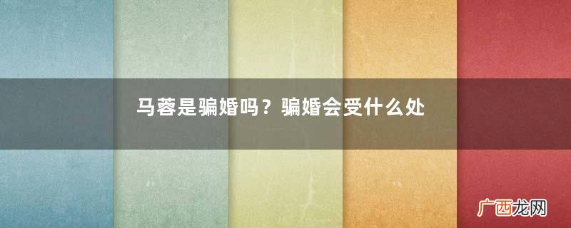 马蓉是骗婚吗?骗婚会受什么处罚?