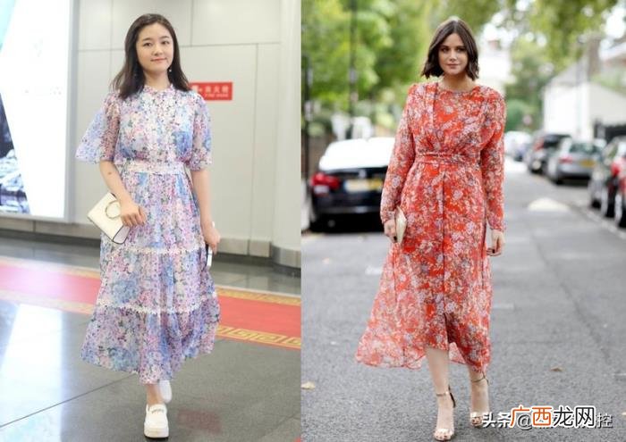 明星连衣裙，热巴佟丽娅等明星把印花连衣裙穿得仙美又有气质