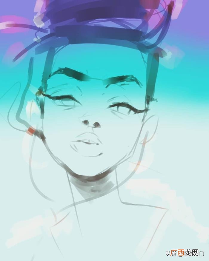 卡通人物画，几个步骤就能画出一幅炫彩的卡通人物肖像