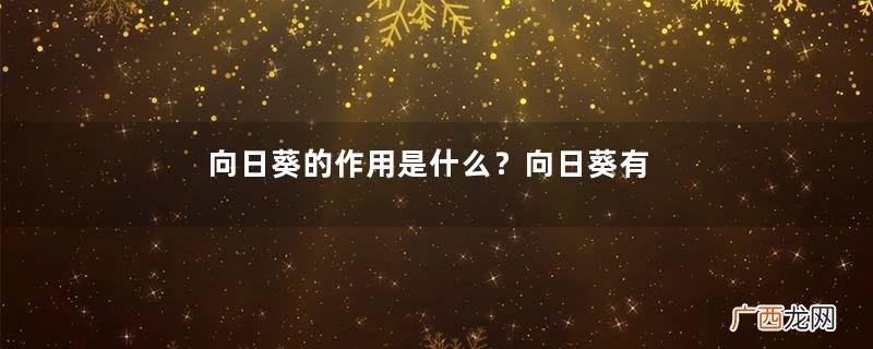 向日葵的作用是什么？向日葵有香味吗