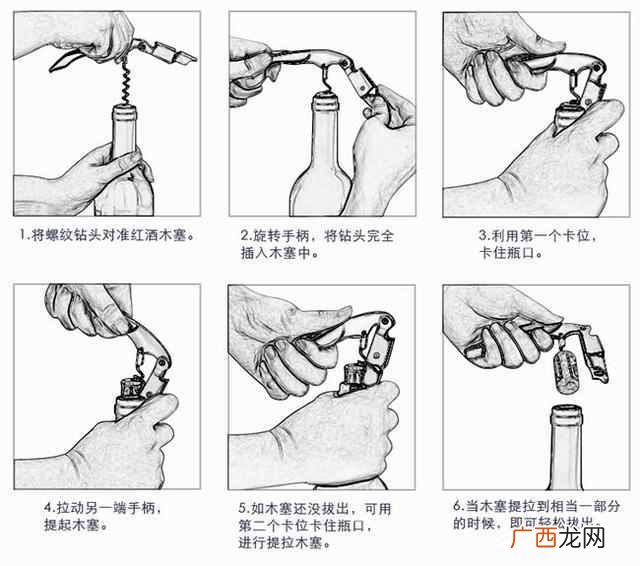 红酒开瓶器怎么用，配图一眼就会！