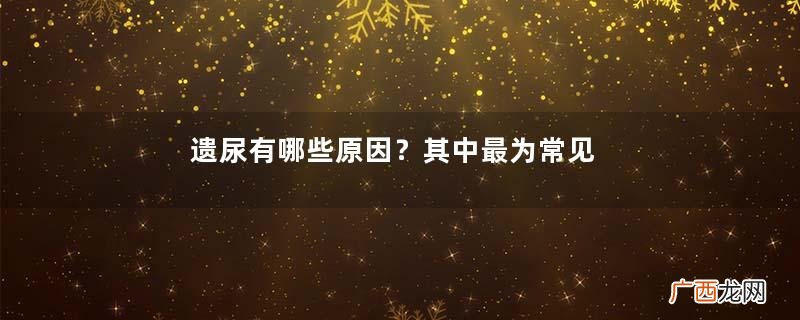 遗尿有哪些原因？其中最为常见的是第二种