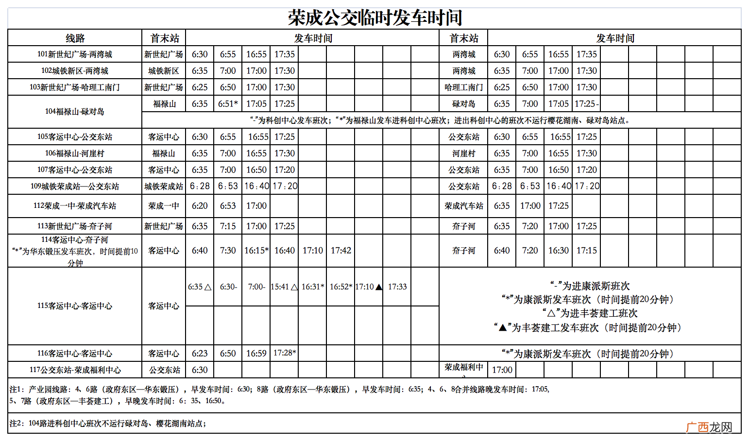 威海荣成市公交车停运执行临时发车时间的通知