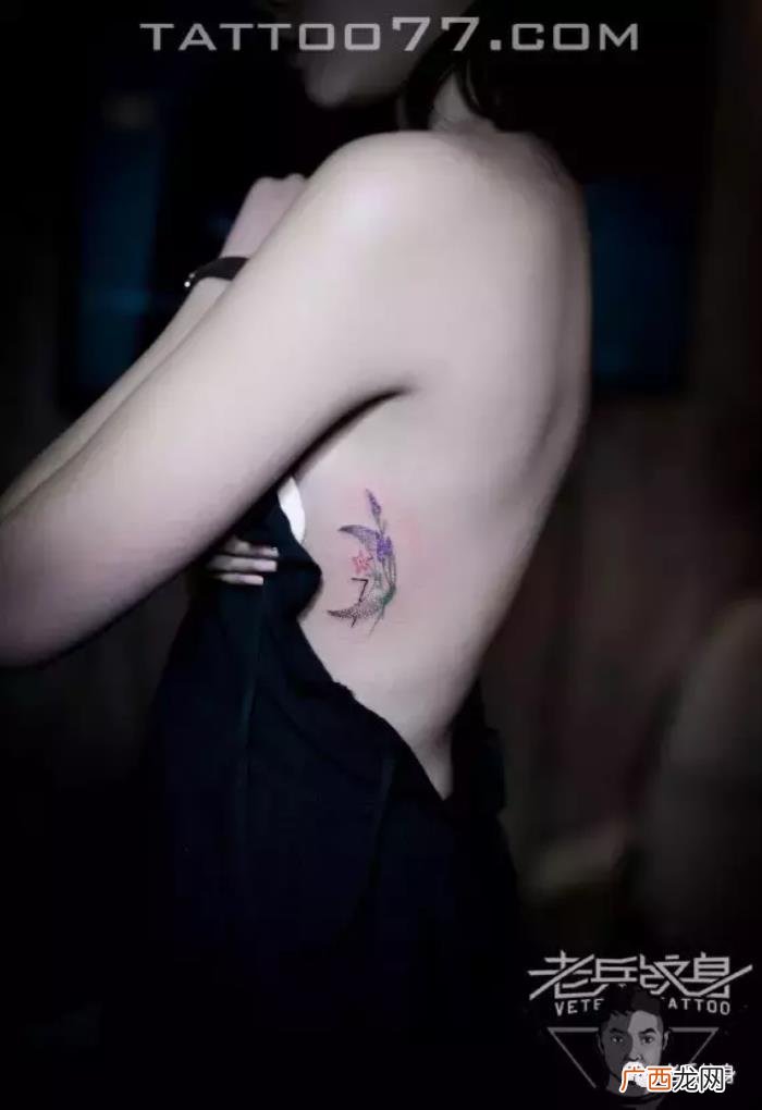 侧腰纹身图，老兵店内作品欣赏--女生侧腰纹身