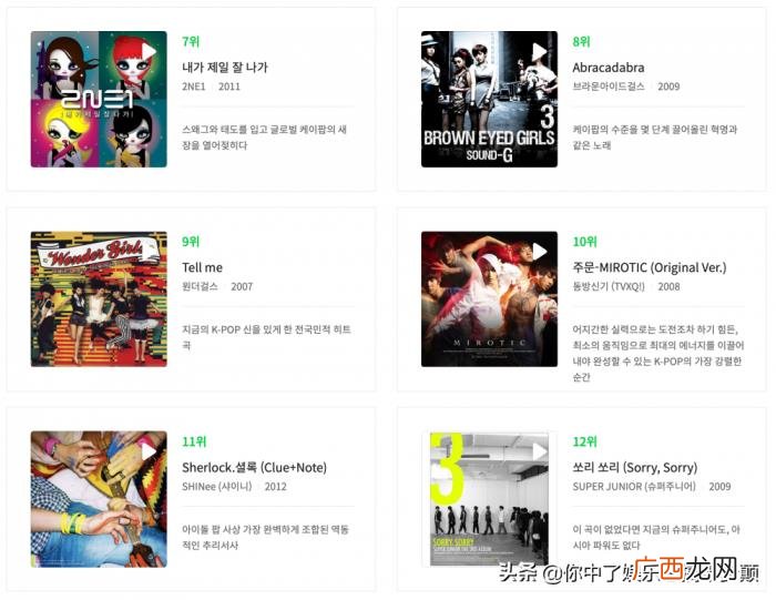 韩国有名歌曲有哪些，韩国乐坛选出100首有史以来最佳的韩国流行音乐