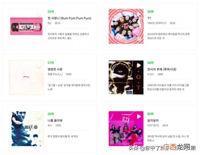 韩国有名歌曲有哪些，韩国乐坛选出100首有史以来最佳的韩国流行音乐