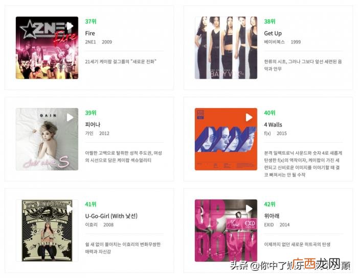 韩国有名歌曲有哪些，韩国乐坛选出100首有史以来最佳的韩国流行音乐
