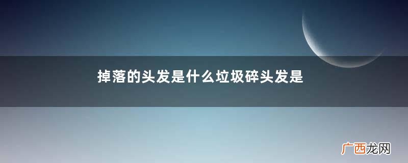 掉落的头发是什么垃圾碎头发是干垃圾还是湿垃圾