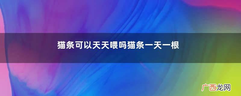 猫条可以天天喂吗猫条一天一根多吗