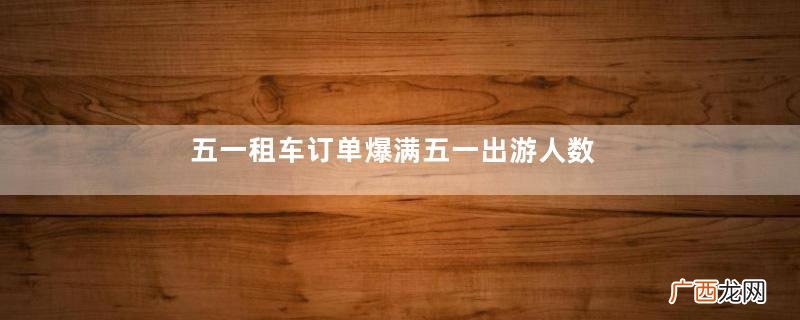 五一租车订单爆满五一出游人数预测