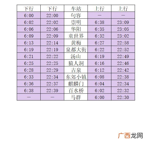 南京地铁s6号线首末班车时间