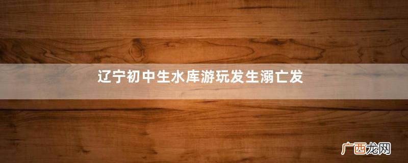 辽宁初中生水库游玩发生溺亡发生溺水事故怎么办