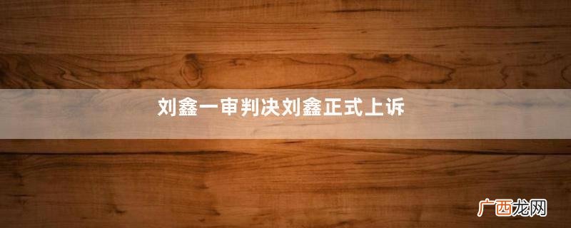 刘鑫一审判决刘鑫正式上诉