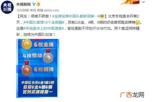 金牌奖牌中国队都断层第一冬残奥会金牌榜2022