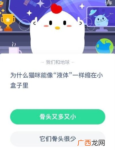 蚂蚁庄园6月13日今日答案正确答案 为什么猫咪能像液体一样缩在小盒子