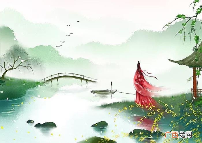 唯美古风山水意境插画欣赏 古风唯美图片
