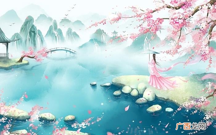 唯美古风山水意境插画欣赏 古风唯美图片