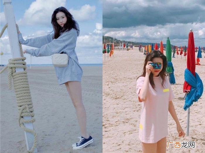 杨幂背带裤，杨幂一件荧光绿T恤+背带裤打败多少同龄人